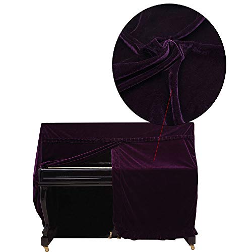Tzong Full Piano Cover Golden Velvet More pleuche Decorated for Universal Upright Vertical Piano Upright piano universal Purple 152x60x110