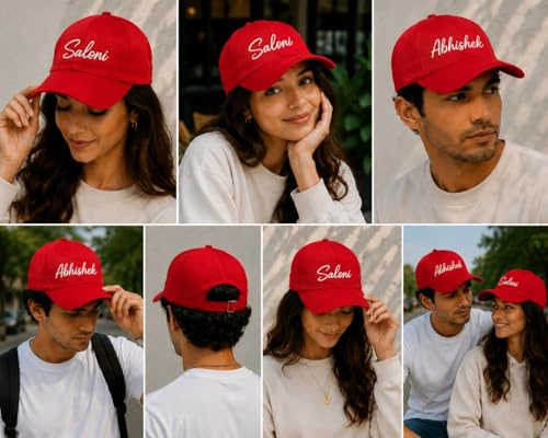 Image of AICA Personalised Name Cotton Cap for Men & Women � Black, Free Size | Gifts for Men & Women