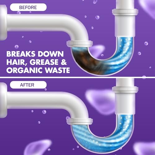 Image of Amazon Brand - Presto! Drain Cleaner Powder | 800 Gram | 50g x 16 Packs | Removes Blockages | Breaks Down Grease and Hair | Fast Acting Formula | Drainpipe Safe | Easy Application