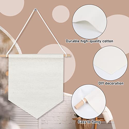 4 Pieces Wall Display Banners Blank Wall Canvas Banner Enamel Pin Banners For Display, Buttons And Label Collections (Beige White) #TOP2