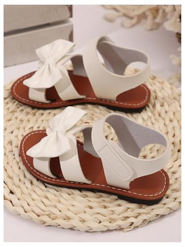 Image of GORGLITTER Girl's Sandals Dressy Bow Ankle Strap Sandal Open Toe Slides Flats Summer Cute Vacation Sandals