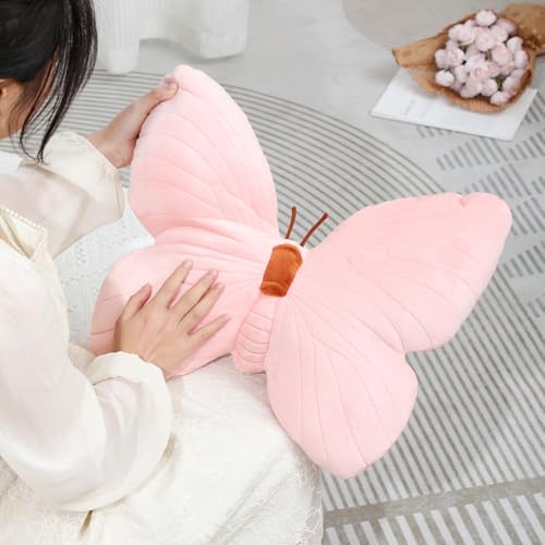 Labauxite Butterfly Shaped Throw Pillow, Soft Butterfly Stuffed Seat Cushion Pad, Plush Pillow Velvet Decorative Animal Pillow for Couch Living Room...
