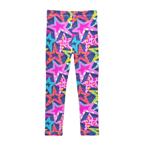 Abstract Star Girls Leggings,Workout Leggings for Girls Toddler Athletic Legging Size for 3-10T2