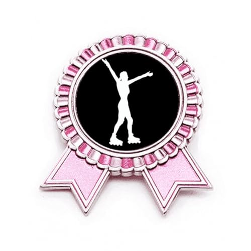 Broche rose pour patinage à roulettes accessoire roller quad en métal noir
