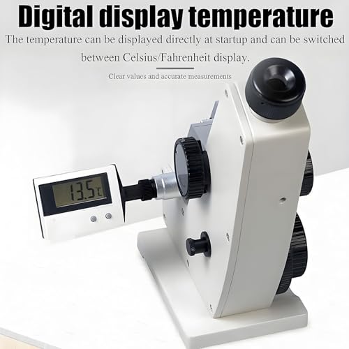 Monokulares Abbe-Refraktometer, digitales Labor-Brix-Refraktometer mit einstellbarer Schärfe, 1.3000-1.7000 ND und 0-95% Brix-Messung, 0,0002 Genauigkeit