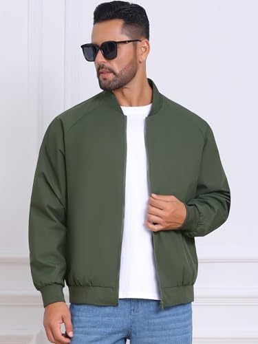Men's Casual Stylish Lightweight Full Zip Up Bomber Jacket4