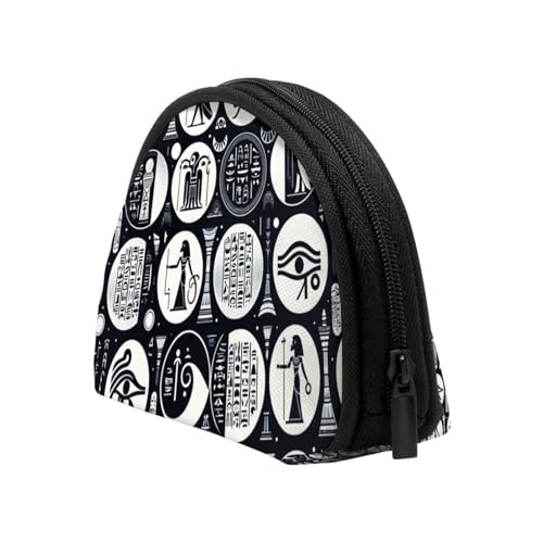 Portable Coin Purse Hieroglyphics-All-See-Eye-Egyptian Mini Zippered Money Pouch Card Holder4