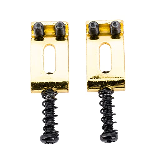Musiclily Pro 10.8mm Vintage Steel Saddles for Import Strat Style Electric Guitar Wilkinson M Series Bridge, Gold (Set of 2) - Image 3