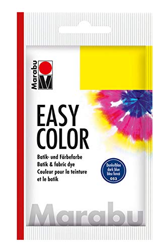 Marabu 17350022053 - Easy Color dunkelblau, 25 g Batik- und Handfärbefarbe für Baumwolle, Leinen, Seide und Mischgewebe, handwaschbar bis 30°C, sehr gute Lichtechtheit, nicht kochecht