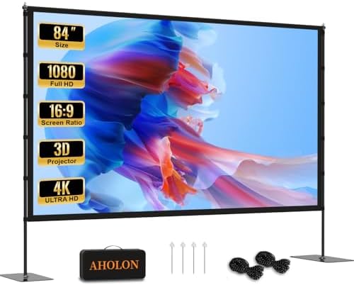 Outdoor Projector Screen with Stand - 60 inch Portable Projector ...