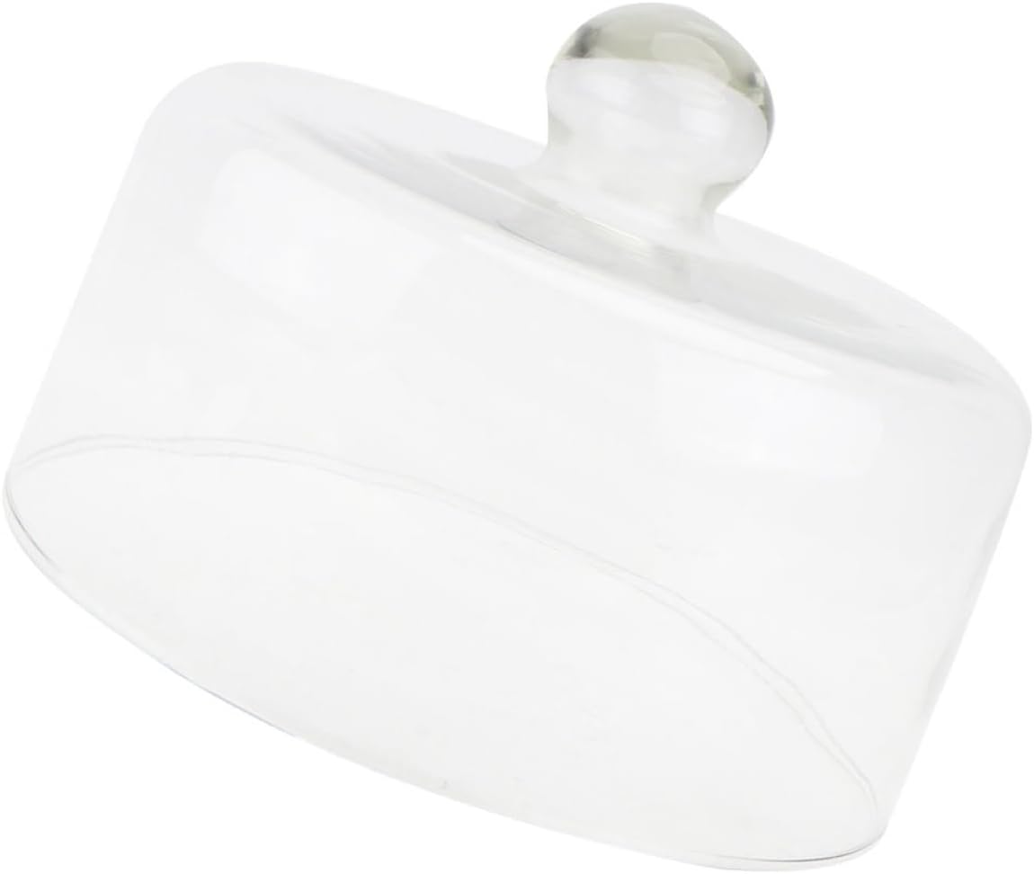 Mobestech Cake Dome Cover 24cm Glass Food Cover Dustproof Cake Lid Dessert Dome for Kitchen and Party Display