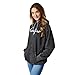 Bioworld Coraline Full Moon Character Art Women's Black Enzyme Wash Long Sleeve Fleece Hooded Sweatshirt-Medium