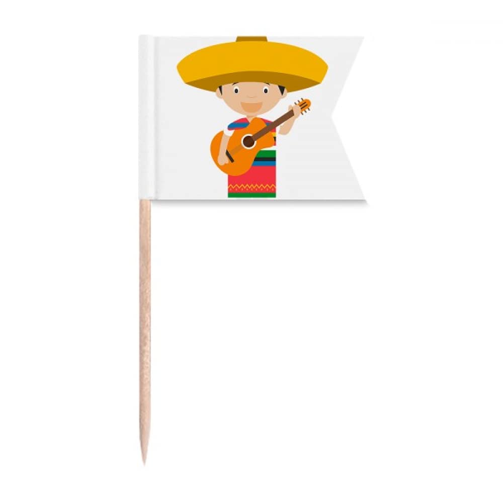 Chapeau guitare Mexique cartoon pour plaque de fromage et gâteau de fête