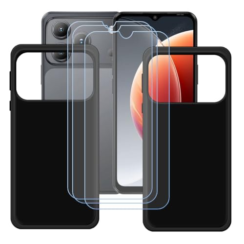 BMPNLSZ �K�pBlackview Wave 7C�p�̔ėp[2�p�b�N]�u���b�N�V�F��+[3�p�b�N]HD�����K���X�A�V���J�Q���V�F��TPU�ɂ��o�b�N�V�F��-�K�pBlackview Wave 7C�p��ی삷��X�N���C�u�h�~�ی��(6,56")