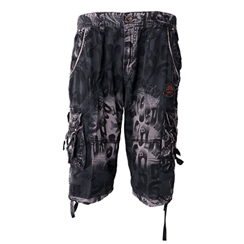 YIJU Calça Curta Masculina Tática Ao Ar Livre Calças de Combate Vintage Roupas de Trabalho - Cinza 3