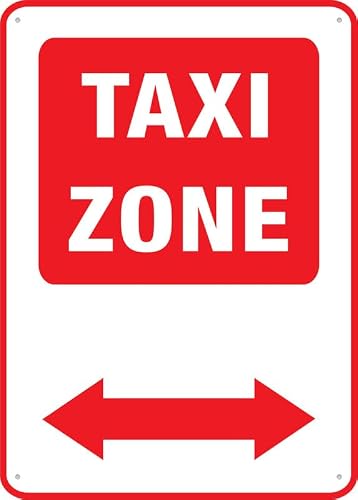 Taxi Zone Two Way Arrow Sign Metal Signs 8x12Inch Rust Free Aluminum,Sign Outdoor Signs Aluminum Uv Ink Printed for House and Business