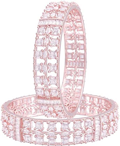 I Jewels 18K Rose Gold Plated Intricately Designed Traditonal Bangles Set Encased With CZ American Diamonds For Women/Girls (ADB311RG-a) (Set of 2) (B08SBF4BW3) Amazon Price History, Amazon Price Tracker