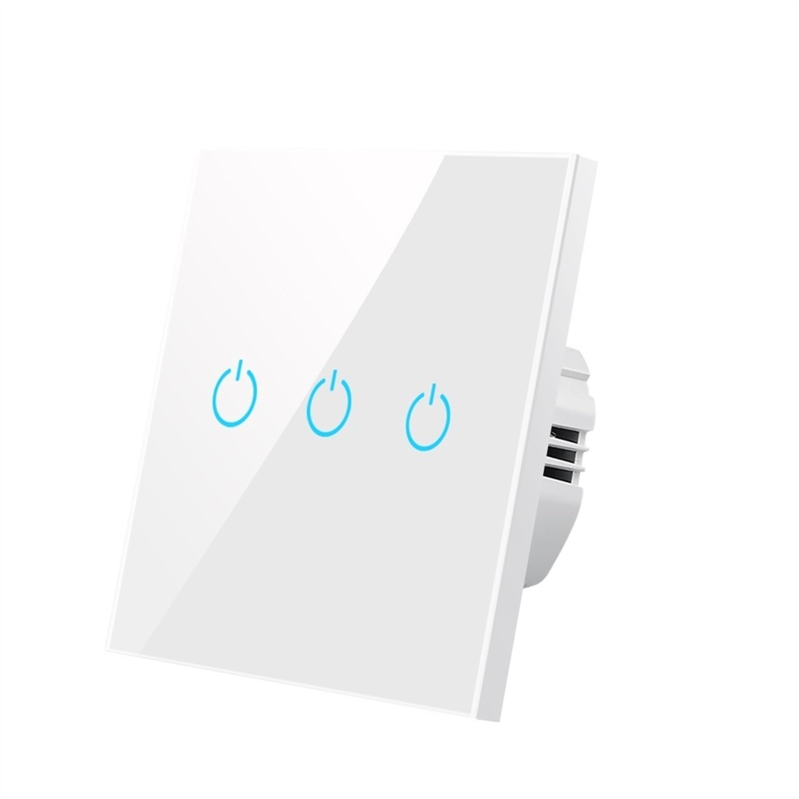 Interruptor de luz inteligente, sensor táctil, panel de cristal templado estándar, 4 colores, 1/2/3 entradas, 1 vía, 220 V, interruptor de pared, encendido y apagado.(605n White 03)
