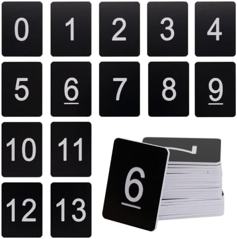 Rectangle Plastic Numbered Tags Number Disc Number Token (0-100, Black)