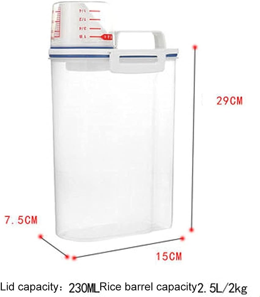 Cereals Storage Box Cereal Container Rice Storage Plastic Cereal Dispenser Storage Boxes Kitchen Food Grain Rice Container Portable Organizer Grain Storage Cans Organizador