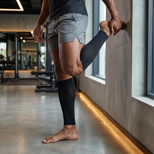 Image of TOFLY Calf Compression Sleeve for Men & Women, 1 Pair, Footless Compression Socks 20-30mmHg for Leg Support, Shin Splint, Pain Relief, Swelling, Varicose Veins, Nursing, Travel, Plus Size S - 5XL