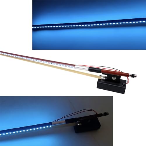 Conboxus Lighted Violin Bow 4/4 Full Size Brazilwood with LED Light - Glow in The Dark Light Up...