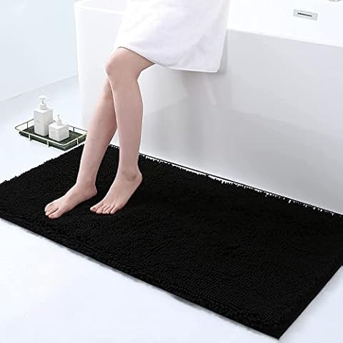 Homaxy Felpudo de Entrada 60 x 120 cm, Impermeable Antideslizante Lavable, Negro Cover