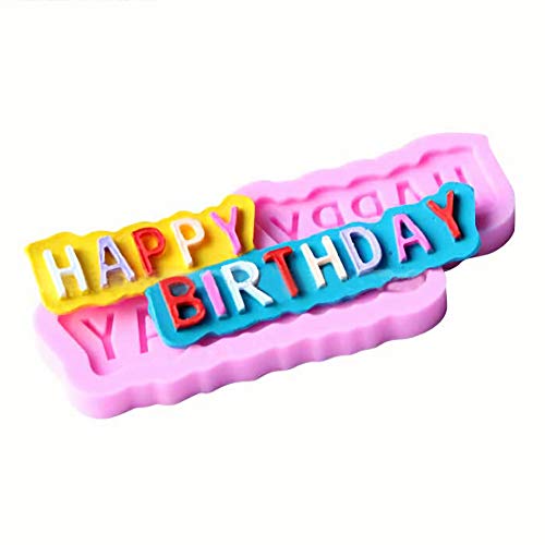 HengKe 2 peças de molde de silicone com letras, decoração de bolo, pudim, feito à mão, sorvete, cubo