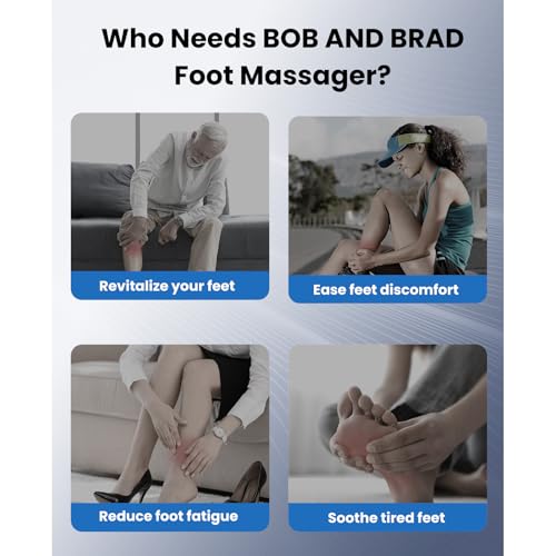 Image of BOB AND BRAD Foot Massager Machine with Heat, FSA Shiatsu Foot Massager for Plantar Fasciitis & Neuropathy with Kneading & Compression HSA Eligible, Cordless Remote Control, Gift for Family, Size 14