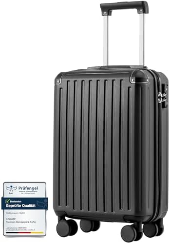 COOLIFE Ryanair Kabinenkoffer 55x35x20 cm EasyJet Handgepäck Koffer TSA | PC+ABS Hartschale,4 Doppelrollen, leicht, Bordgepäck–für Kurzurlaub, Städtetrips, Geschäftsreisen & Flugre