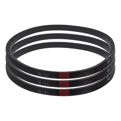 Image of uxcell 3 Pack B31 Classic V-Belt, 33 inch Outside Circumference, Black, Industrial Rubber V-Belt