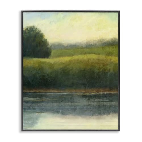 Rural Pond Grassland Landscape, 24 x 30 Inch Framed Giclée Print