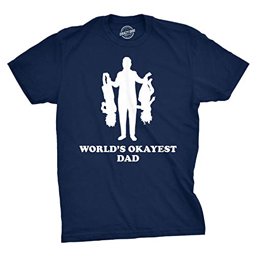 Crazy Dog T-Shirts Mens Worlds Okayest Dad Holding Upside Down Kids T Shirt