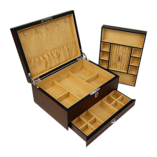 Rangement de petits bijoux sur la coiffeuse boîte en bois multicouche rétro - 4