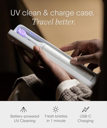 Image of SURI 2.0 New Sonic Electric Toothbrush with Pressure Sensor & UV-Cleaning Travel Case | 1 Month+ Battery | Electric Toothbrush for Adults | Travel Toothbrushes | Tooth Brush | White