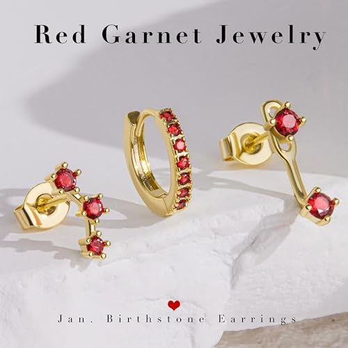 Gold Plated Stud Huggie Earrings Stack for Women Trendy, 3 Pairs Small Cute Hoop Jacket Cartilage Earring Set, Fashion Accessories Holiday Western Jewelry Gifts - Image 4