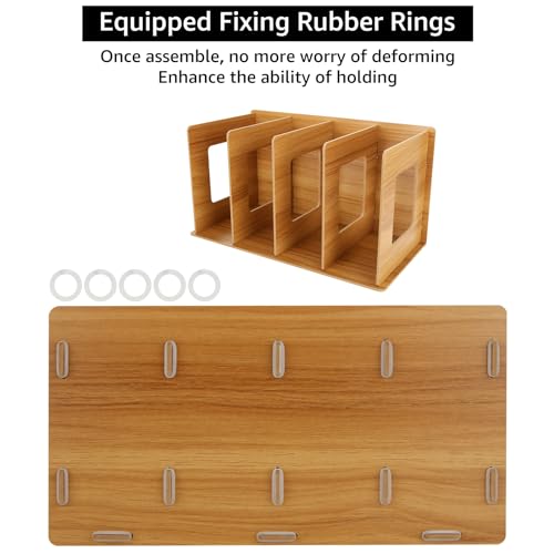 ZOFUN 4 Pcs CD Racks, 30 x 17 x 15 cm Desk Top CD Racks Easy to Assemble, 4 Sections LP Storage Racks - Image 4
