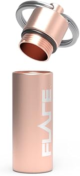 Flare Audio Capsule Rose Gold - Tough Lightweight Aluminium, Water-Proof, Keychain
