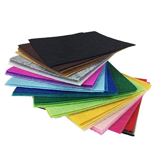 Image of 42pcs Felt Fabric Sheet 4 inchx4 inch Assorted Color DIY Craft Squares Nonwoven 1mm Thick (Pack of 2)