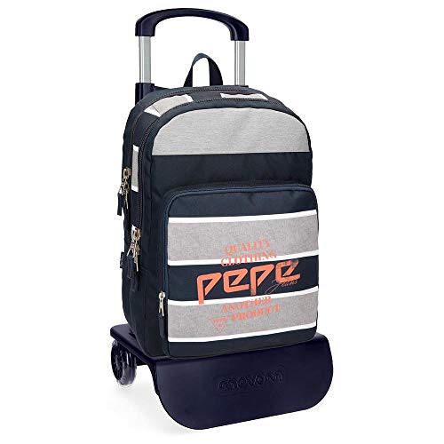 Pepe Jeans Pierre Mochila con carro  doble compartimento  44 cm