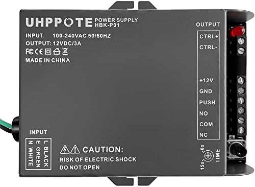 UHPPOTE 12V Power Supply for Door Access Control System & Intercom Camera (Input: 110-240VAC / Output:12VDC)