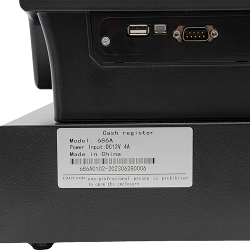 Image of 48-Button Cash Register, Cash Register Box Cash Register with Scanner for Restaurants and Supermarkets 14.2 x 13.2 x 10 Inch (Black)
