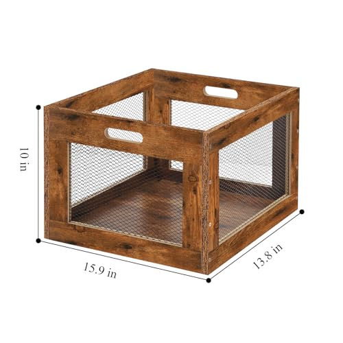 HAITRAL Caixa de armazenamento de discos de vinil, porta-discos de madeira, caixa de armazenamento m