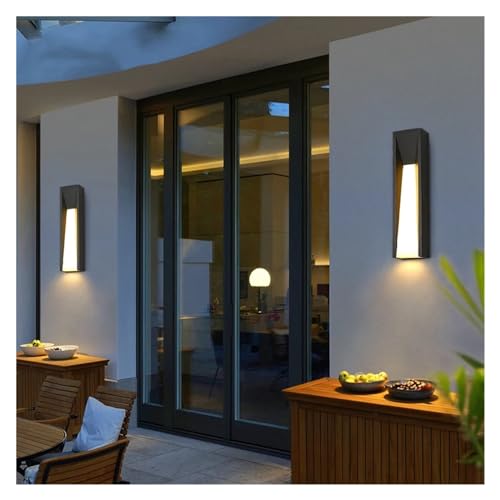Appliques murales extérieures LED noir H63 cm pour porche et jardin