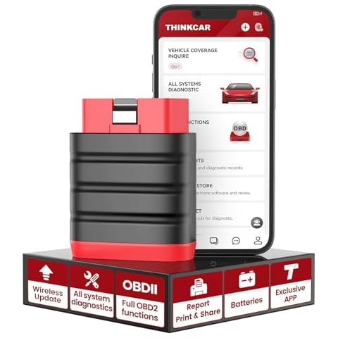 THINKCAR Thinkdiag Mini Bluetooth OBD2 Scanner, OEM Full System Diagnostic Scan Tool for iOS and Android, Check Engine Light Fault Car Code Reader Cover
