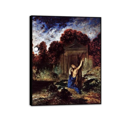 Poster Gustave Moreau Orphée au tombeau d'Eurydice reproduction sur toile cadre noir 40x30cm