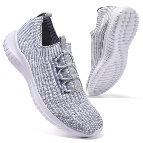 konhill Damen Walkingschuhe Bequemen Leichte Slip On Sneakers Tennisschuhe Freizeitschuhe – Bild 3