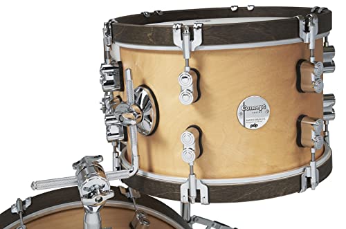 Pacific Drums & Percussion Drum Set Concept Classic 3-Piece Bop, Natural With Walnut Hoops Shell Packs (Pdcc1803Nw) #TOP2