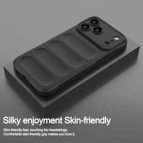 Image of ShieldTech AirGuard Series Back Cover Case for Apple iPhone 17 Pro Max | Microfiber Lining | Airbag Cushion Drop Protection | Shockproof Silicone Cover | Anti Slip Grip - Black for iPhone 17 Pro Max