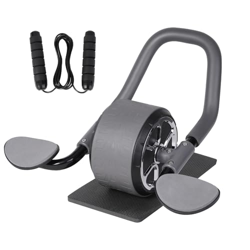 Li Fitness Ab Wheel with Jump Rope, Automatic Rebound Ab Wheel, Advanced Abdominal Exercise Wheel with Elbow Support, Ab Exercise Machine for Core Training, Abs Workout Equipment